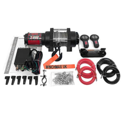 3,000lb Military Grade 12V Winch. 15.5m x 5mm Steel Rope.