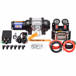 3,000lb Military Grade 12V Winch. 15.5m x 5mm Dyneema Rope.