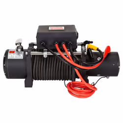 13,500lb Military Grade 12V Winch. 25m x 10mm Armourline Rope.