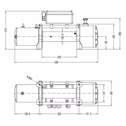 13,500lb 12V Winch. 25m x10 mm Armourline Rope.