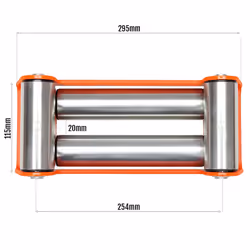 WINCHMAX Roller Fairlead, Heavy Duty, Orange. Zinc Plated Rollers.