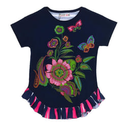 Camiseta Manga Corta Mimi Rep Cuello Redondo 19sgtkxk Para NiÃ±a - blue, 3/4 AÃOS