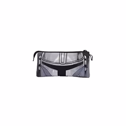 The Mandalorian Helmet-Fan Triple Pencil Case, Grey, 23 x 11 cm