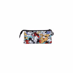 Mickey Mouse Squares-FAN Triple Pencil Case 2.0, Blue, 23 x 11 cm