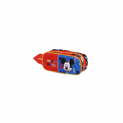 Mickey Mouse Joyful-3D Double Pencil Case, Blue, 22 x 9.5 cm
