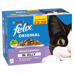 felix Original Mixed Selection in Jelly 12x100g (Pack of 4)