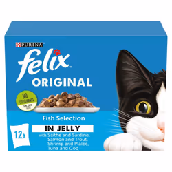 Felix Original Fish Selection in Jelly 12x100g (Pack of 4)