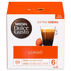 Nestle Nescafe Dolce Gusto Lungo Coffee 16 Capsules (Pack 3) - 1256207