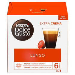 Nestle Nescafe Dolce Gusto Lungo Coffee 16 Capsules (Pack 3) - 1256207