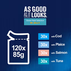 FELIX As Good As it Looks Ocean Feasts Wet Cat Food 120x85g