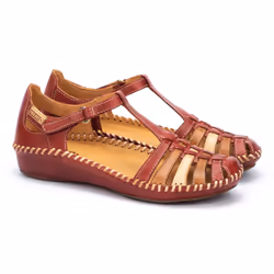 PIKOLINOS P. VALLARTA, Sandals, Female, Adult, Beige, Brown, Monotone, Hook-and-loop closure