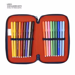 Triple Pencil Case Spiderman 43 Pieces Blue (12 x 19,5 x 6,5 cm)
