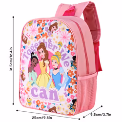Disney Princess Childrens Backpack Bag with side mesh pocket
