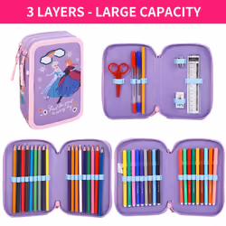 Disney Frozen 3 Tier Large Pencil Case Set