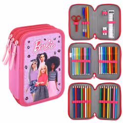 Barbie 3 Tier Large Pencil Case School Supplies Pens Pencils Sets