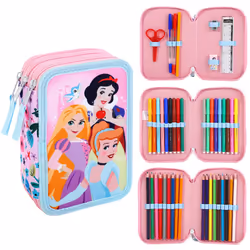 Disney Princess 3 Tier Large Pencil Case School Pens Pencils Sets