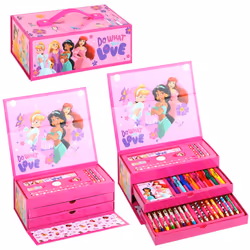 Disney Princess Kids 34pc Colouring Art Stationery Set for Children
