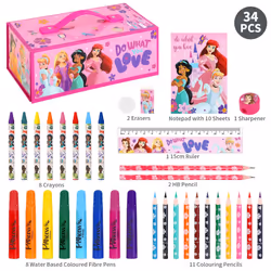 Disney Princess Kids 34pc Colouring Art Stationery Set for Children