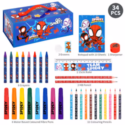 Spidey Kids 34pc Colouring Art Stationery Travel Set for Children