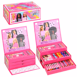 Barbie Kids 34pc Colouring Art Stationery Travel Set for Children