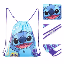 Stitch Kids Drawstring Sports Gym School Bag Lightweight Multicolour