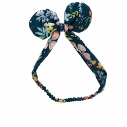 Elastic Ribbon flower print with bow 1 u