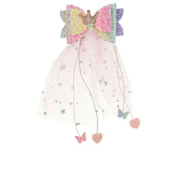 Crocodile Clip bow and tulle 1 u