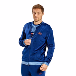 Chaqueta De Pijama Terciopelo Manga Larga Mudp0153 Para Hombre - blue, S