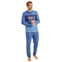 Pijama De Invierno Manga Larga Mudp0252 Pijama De Hombre Invierno, Ropa De Dormir Hombre, Conjunto De Pijama Para Hombre - blue, XXL