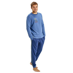Pijama De Invierno Manga Larga Mudp0452 Pijama De Hombre Invierno, Ropa De Dormir Hombre, Conjunto De Pijama Para Hombre - blue, S