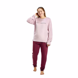 Pijama De Manga Larga Estampado Mudp0302 Mujer - garnet, M