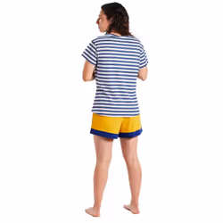 Pijama De Manga Corta Y Cuello Redondo Mueh0200 Para Mujer - blue, L