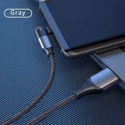 ROCK 180 Degree Rotate Cable Fast Charging Micro USB Type C Cable Mobile Phone Type-C Wire Cord For iPhone IOS - black, Type  ...