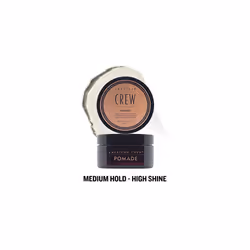 American Crew Pomade with Medium Hold & High Shine for Shape & Control (85g) Water-based Pomade, Hair Styling for Men & Grooming Cream