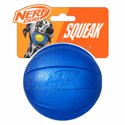Nerf Dog Classic Squeak Ball Throw & Fetch Toy - Blue