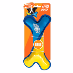 Nerf Dog Tuff Nylon Plush Bone Poly Filled Multicoloured Chew Toy