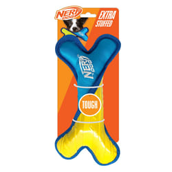 Nerf Dog Tuff Nylon Plush Bone Poly Filled Multicoloured Chew Toy