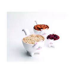 Joie Meow 3pc Measuring Cups White or Black - White