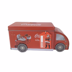 Coca-Cola Truck Money Tin With Glass & Bottle Opener