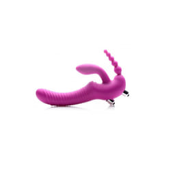 Strap U Regal Rider Vibrating Silicone Strapless Strap-On Triple G Dildo