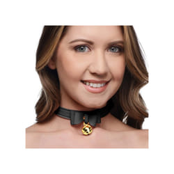 Master Series Golden Kitty Cat Bell Collar Black/Gold