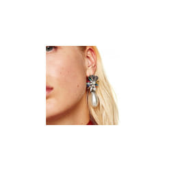 JUJIA 6 colors New statement fashion crystal simulated pearl earrings drop Earrings for party wedding big earring wholesale