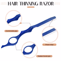 Mudder 11 Pieces Hair Styling Razor Hair Thinning Comb Hair Texturizing Cutting Razor Comb with Replacement Stainless Steel Razors for Salon Home Use