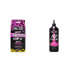 Muc-Off 20086 Ultimate Tubeless Setup Kit For Tubeless Ready Bikes & 822 No Puncture Hassle Tubeless Sealant, 1 Litre - Advan ...