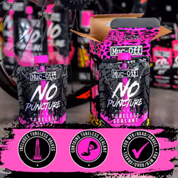 Muc-Off 20086 Ultimate Tubeless Setup Kit For Tubeless Ready Bikes & 822 No Puncture Hassle Tubeless Sealant, 1 Litre - Advanced Bicycle Tyre Sealant