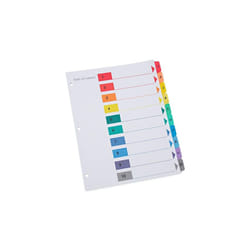 Universal B1428122 Deluxe Table of Contents Dividers for Printers - Assorted Color - 10 Tab - 1 - 10 - 11 x 8.5 in. - 6 Sets