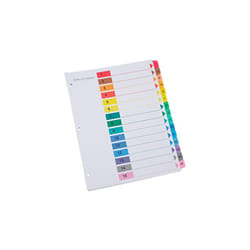 Universal B1428213 Deluxe Table of Contents Dividers for Printers - Assorted Color - 15-Tab - 1 - 15 - 11 x 8.5 in. - 6 Sets