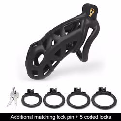 Men's Resin Nylon Chastity Belt Set with 4 Cock Penis Rings Sleeve Lock Cobra Cock Cage with Keys Male Extreme Bondage Sex To ...