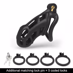 Men's Resin Nylon Chastity Belt Set with 4 Cock Penis Rings Sleeve Lock Cobra Cock Cage with Keys Male Extreme Bondage Sex To ...