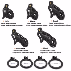 Men's Resin Nylon Chastity Belt Set with 4 Cock Penis Rings Sleeve Lock Cobra Cock Cage with Keys Male Extreme Bondage Sex Toys - Standard